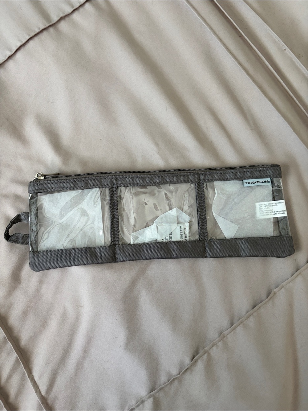Travelon Gray Clear Zippered Travel Jewelry Organizer